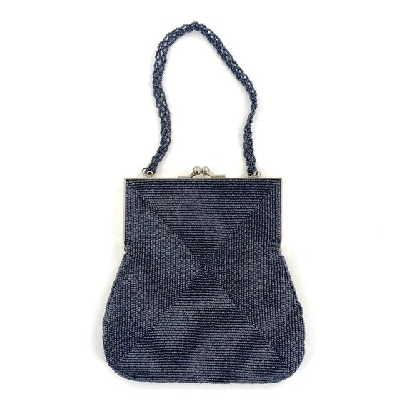 Express World Brand Clutch Purse Handbag Beaded Silver Gray Evening Party Event - Picture 1 of 8